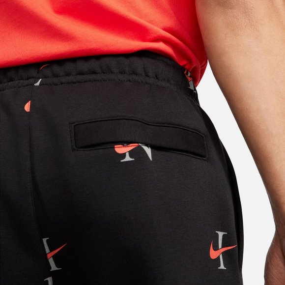 NWT NIKE MEN'S ALL OVER PRINT LOGO JOGGER‎ SWEATPANTS BLACK ORANGE WHITE - Picture 4 of 9